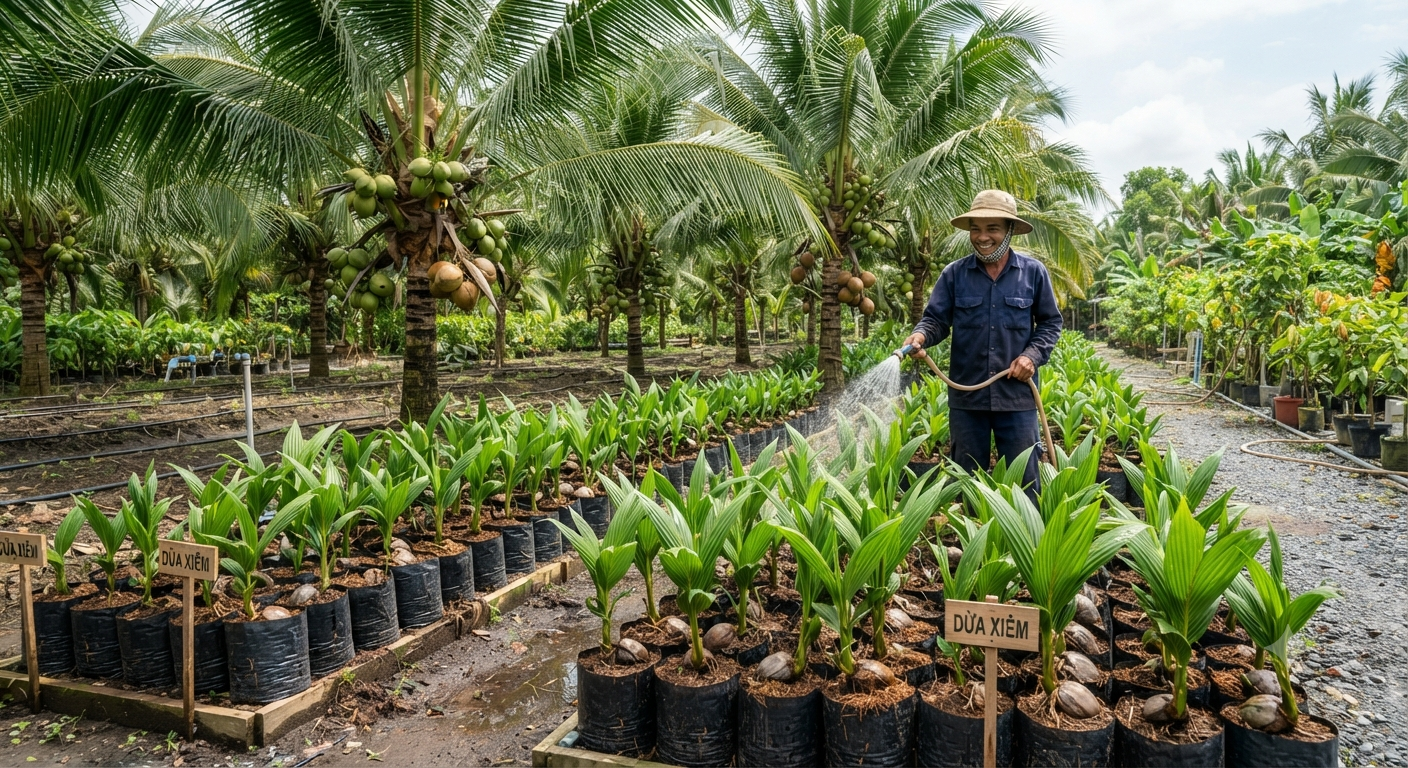 Đặc điểm sinh trưởng và nhu cầu dinh dưỡng của dừa xiêm