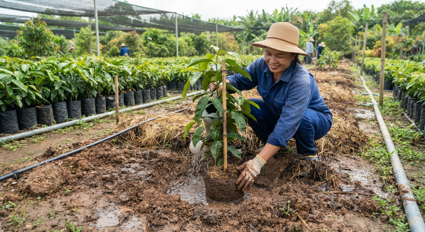 Duy Trì Độ Ẩm Phù Hợp Khi Xuống Giống Cây Măng Cụt