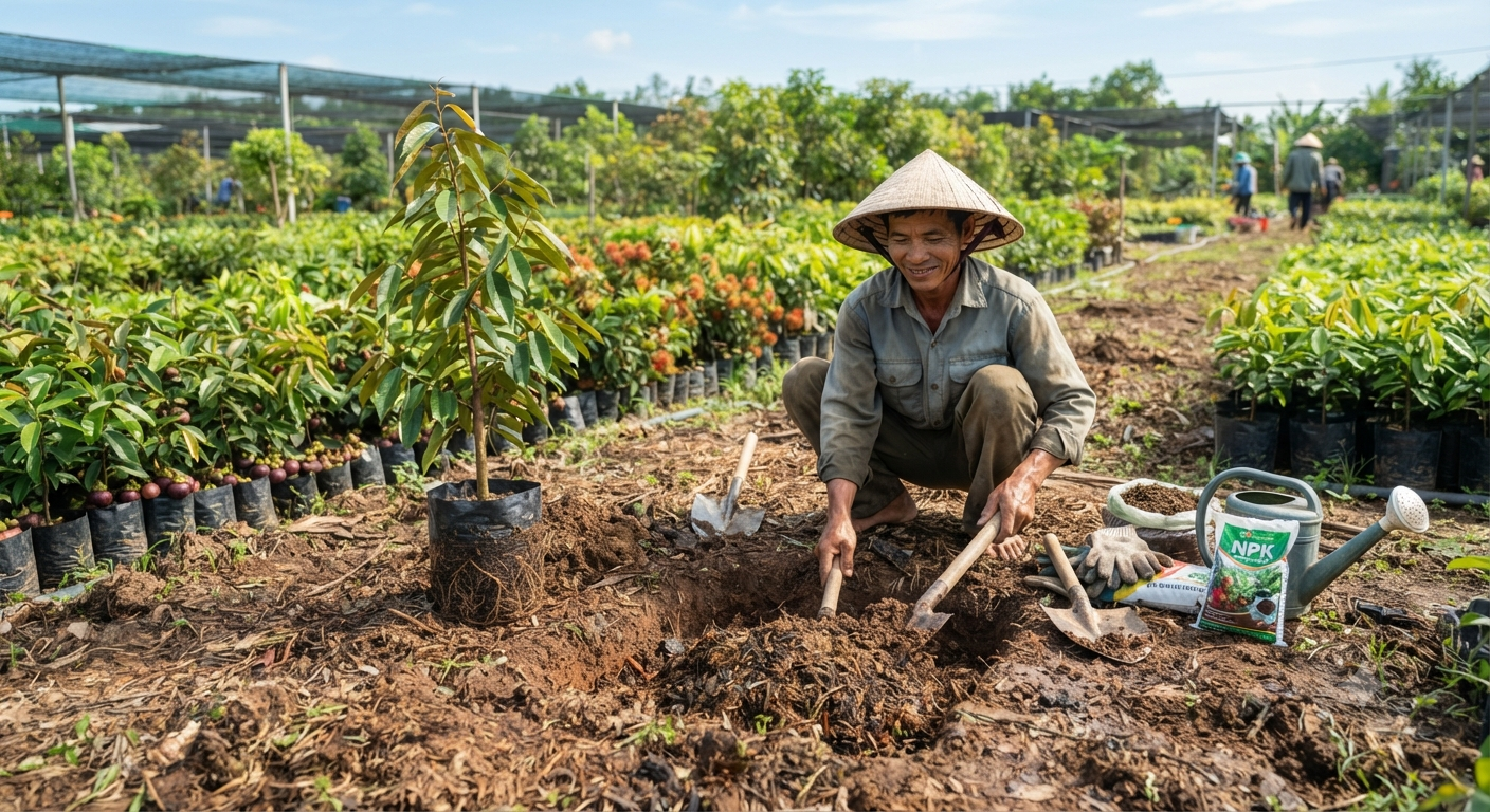 Chuẩn bị gì trước khi trồng cây sầu riêng giống?